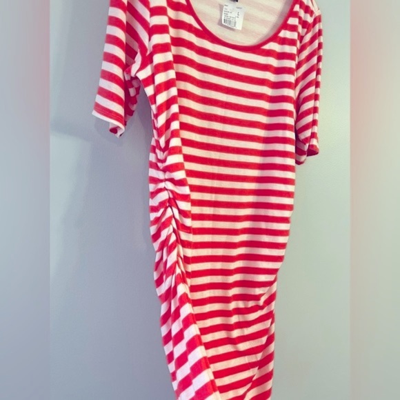 A Pea in the Pod NWT maternity dress red/white striped Sz Large Babybump 🎉HP🎉 - Picture 3 of 8